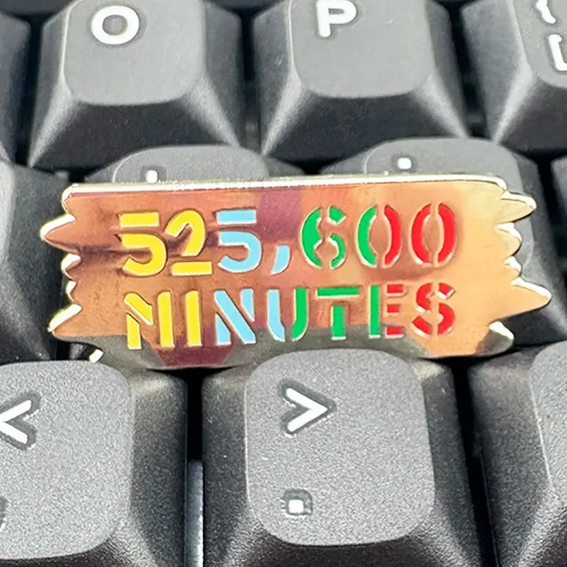 525,600 Minutes Enamel Brooch Rent Inspired Badge Musical Theatre Quotes Lapel Pin Creative Novelty Decorative
525,600 Minutes Enamel Brooch Rent Inspired Badge Musical Theatre Quotes Lapel Pin Creative Novelty Decorative