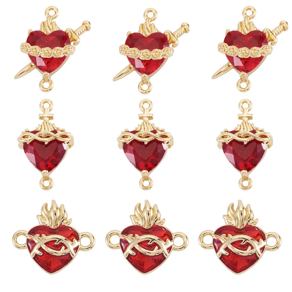 10Pcs Sacred Heart of Jesus Connector Charms Love Heart Dangle Link Pendants for Jewelry Making Earring Bracelet Necklace Craft
10Pcs Sacred Heart of Jesus Connector Charms Love Heart Dangle Link Pendants for Jewelry Making Earring Bracelet Necklace Craft