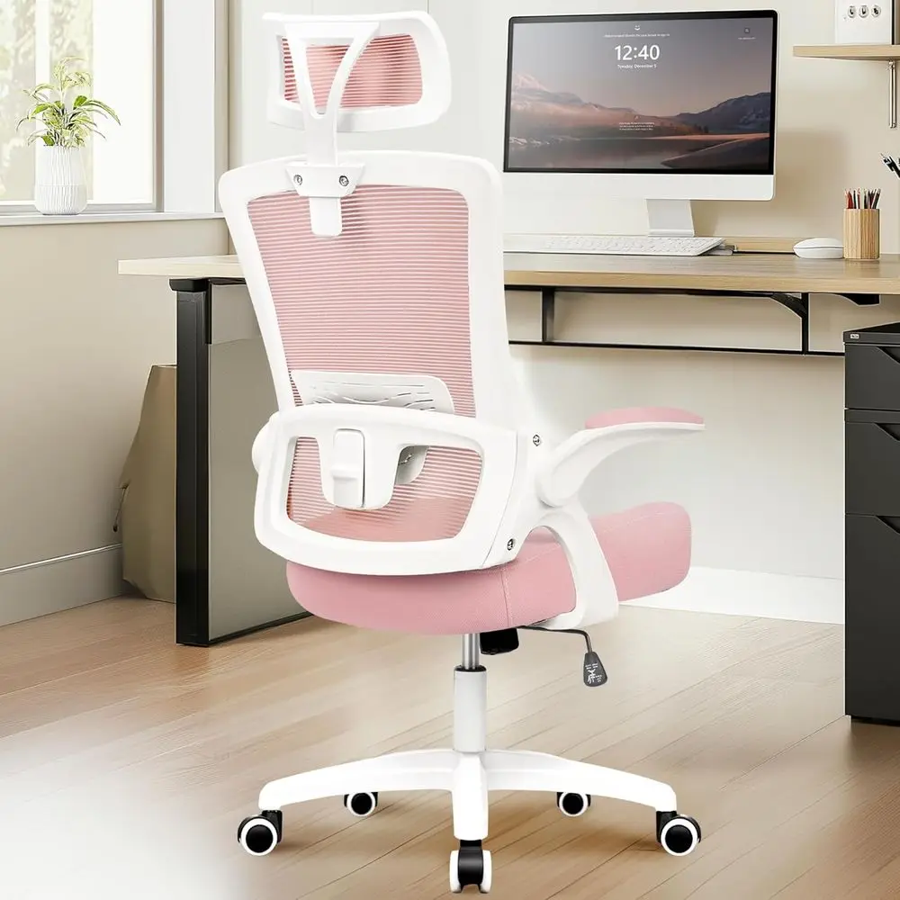 High Back Mesh Gaming Chair with Adjustable Arms, Lumbar Support, and Swivel for Comfortable Office Use (Pink)
High Back Mesh Gaming Chair with Adjustable Arms, Lumbar Support, and Swivel for Comfortable Office Use (Pink)