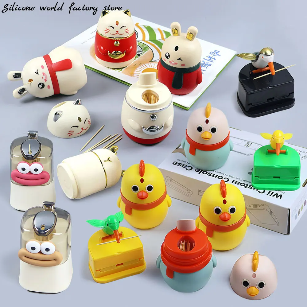 Silicone World Auto Pops-Up Toothpick Box Detachable Toothpick Storage Box Dispenser Home Automatic Push-type Toothpick Holder
Silicone World Auto Pops-Up Toothpick Box Detachable Toothpick Storage Box Dispenser Home Automatic Push-type Toothpick Holder