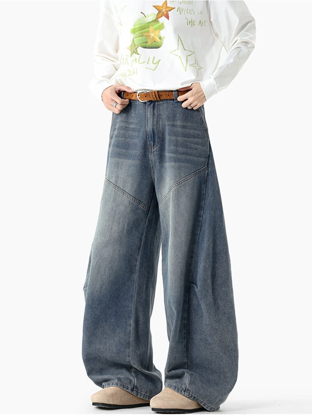 Мужские широкие джинсы в американском стиле, деконструированные, весна-осень, новые, винтажные, свободные, повседневные, из смесового хлопка
Мужские широкие джинсы в американском стиле, деконструированные, весна-осень, новые, винтажные, свободные, повседневные, из смесового хлопка