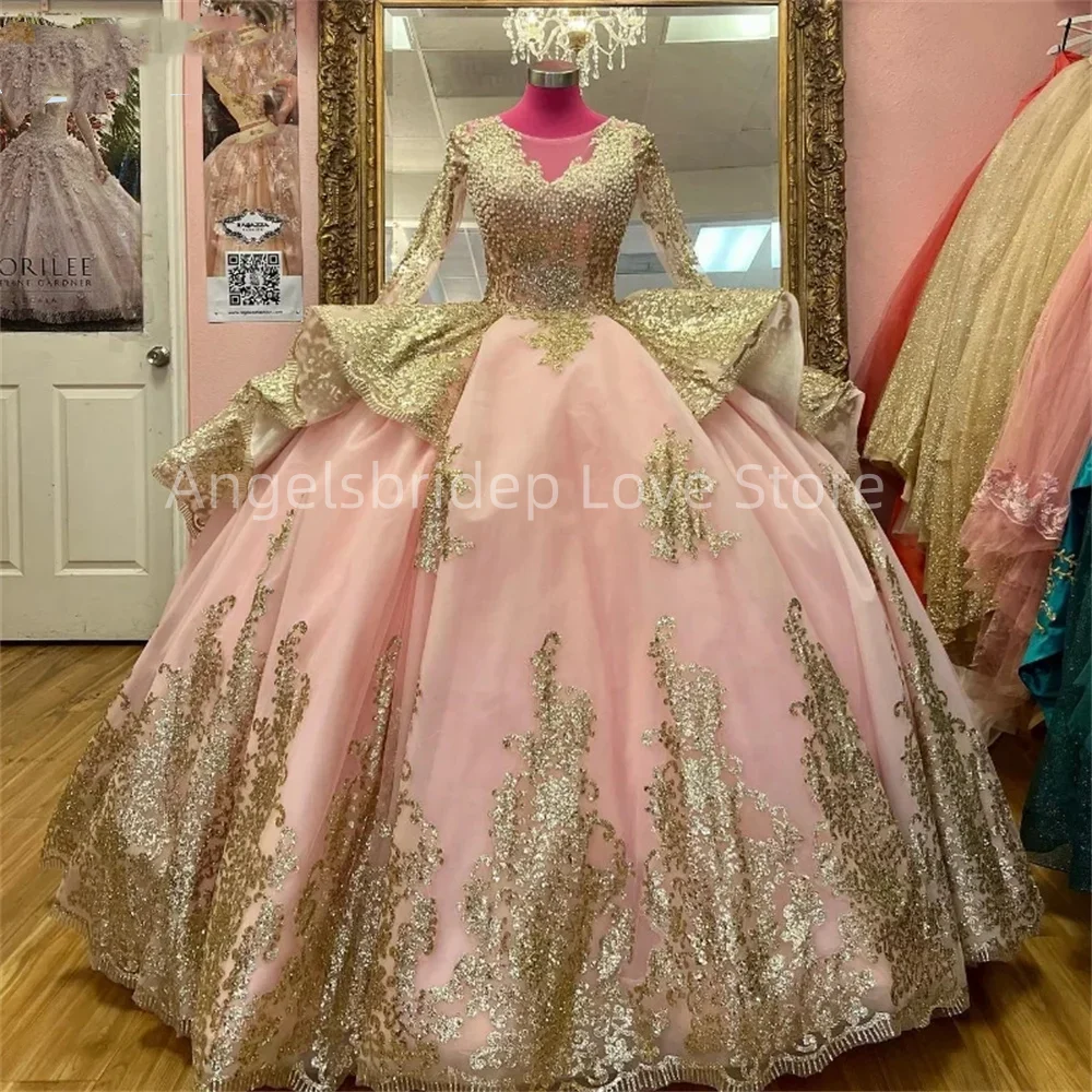 Angelsbridep Розовое Бальное Платье с длинными рукавами, платья для девушек с аппликацией голы, платье принцессы для вечеринки в честь Дня Рождения, платья для вечеринки
Angelsbridep Розовое Бальное Платье с длинными рукавами, платья для девушек с аппликацией голы, платье принцессы для вечеринки в честь Дня Рождения, платья для вечеринки