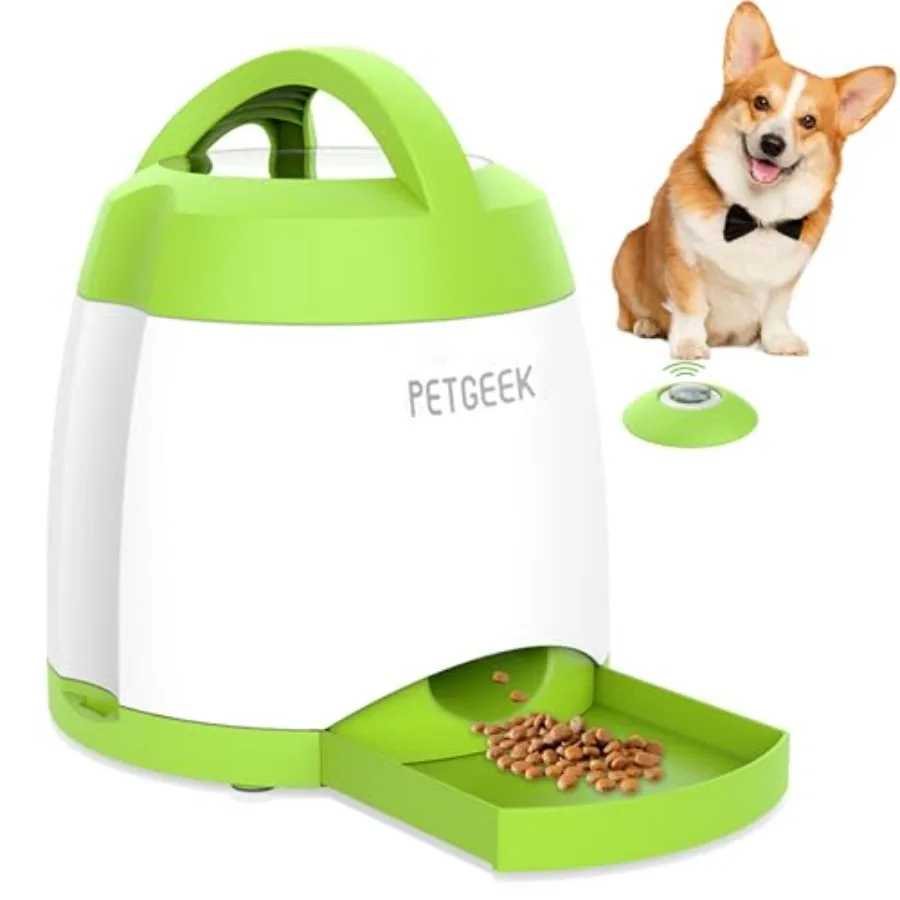 Dog Treat Dispenser with Button, Automatic Dog Feeder with Remote Control and Dual Power Supply, Dogs Puzzle Toys and Interacti
Dog Treat Dispenser with Button, Automatic Dog Feeder with Remote Control and Dual Power Supply, Dogs Puzzle Toys and Interacti