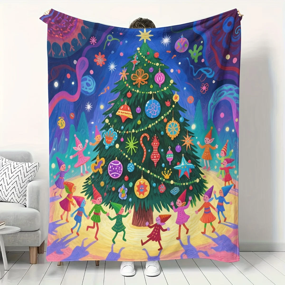 Одеяло с рождественской елкой и милым принтом эльфа — уютное, мягкое, теплое покрывало для дома, кухни, дивана или кемпинга
Одеяло с рождественской елкой и милым принтом эльфа — уютное, мягкое, теплое покрывало для дома, кухни, дивана или кемпинга