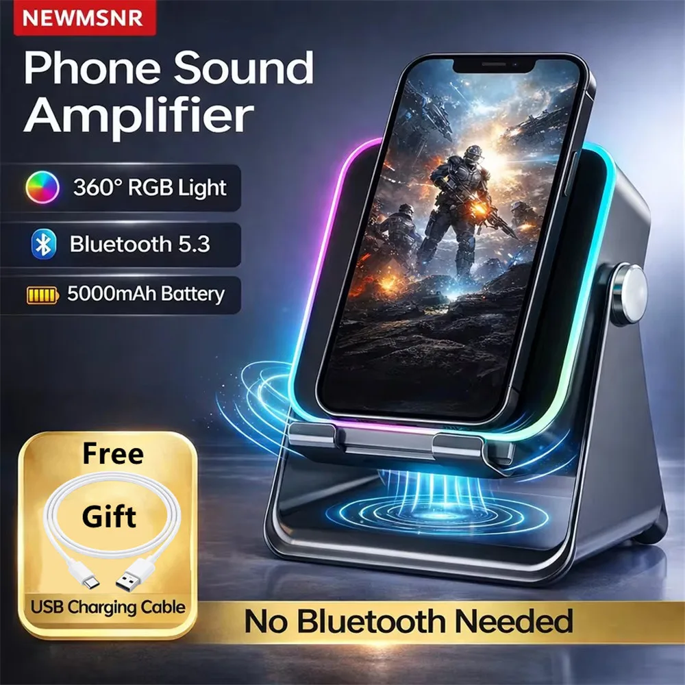 2 in 1 Adjustable Phone Stand Bluetooth Speaker RGB Light Desktop Holder for Office Movie Watching iPhone Android Smartphones
2 in 1 Adjustable Phone Stand Bluetooth Speaker RGB Light Desktop Holder for Office Movie Watching iPhone Android Smartphones