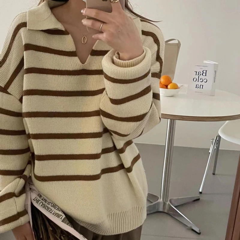 High Collar Sweater Women's Stripe Autumn Winter New Classic Casual Knit Pullover Fashion Student Harajuku Soft Fashion Pullover
High Collar Sweater Women's Stripe Autumn Winter New Classic Casual Knit Pullover Fashion Student Harajuku Soft Fashion Pullover