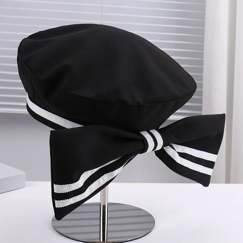 2025 New Trendy Oversized Bow Beret Women Summer Ins Popular Striped Designer Berets Hat Niche Painter Cap Japanese Sailor Hats
2025 New Trendy Oversized Bow Beret Women Summer Ins Popular Striped Designer Berets Hat Niche Painter Cap Japanese Sailor Hats
