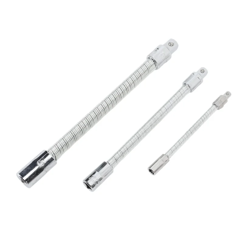 3pcs Flexible Extension Bar Shaft Set Stainless Steel Bendable Flexible Socket Extension Bar For Repairing Tool
3pcs Flexible Extension Bar Shaft Set Stainless Steel Bendable Flexible Socket Extension Bar For Repairing Tool