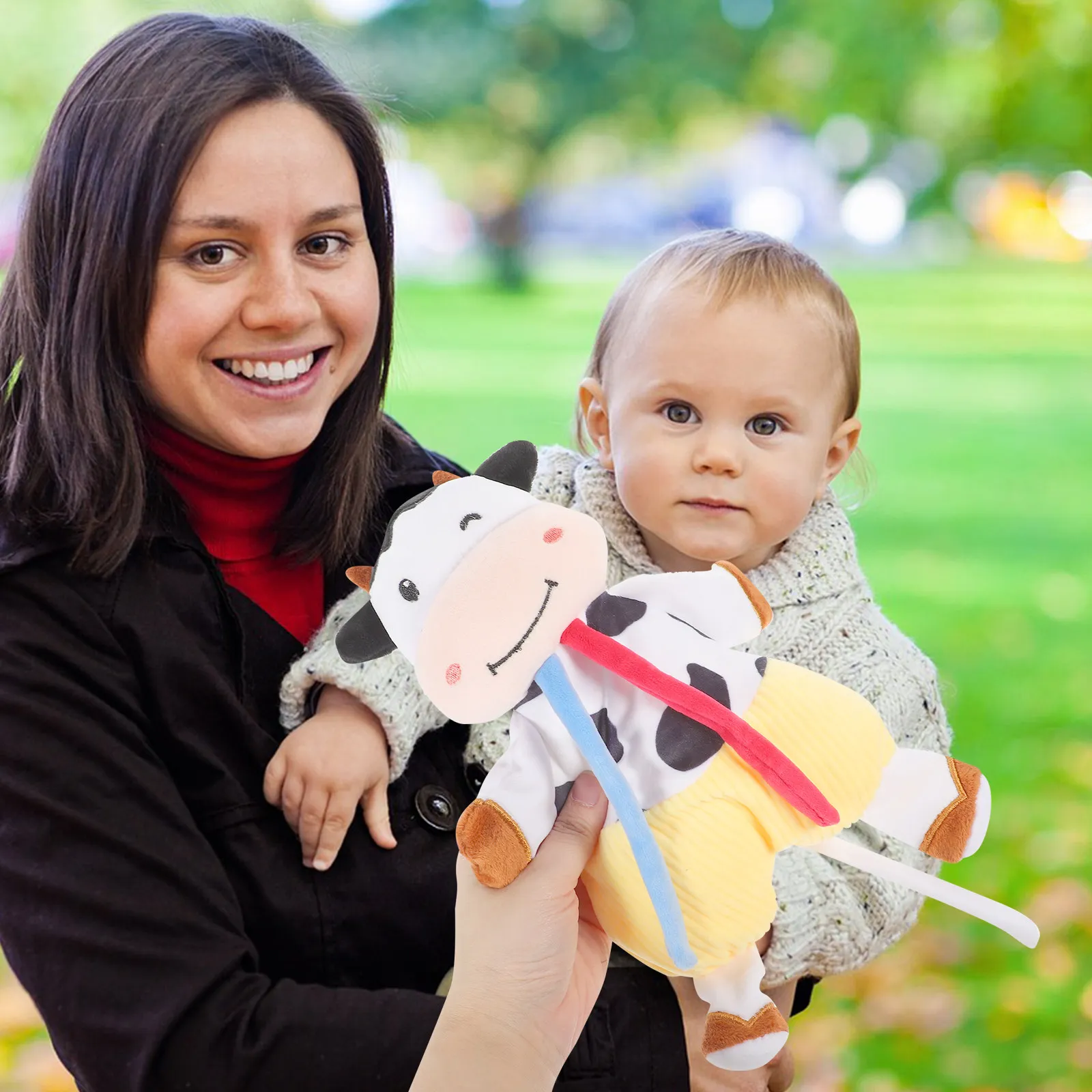 1Pcs Cute Cartoon Cow Teething Bib Baby Security Comforter Chewable Soft Teether for Teething Sensory Bell Educational Soother
1Pcs Cute Cartoon Cow Teething Bib Baby Security Comforter Chewable Soft Teether for Teething Sensory Bell Educational Soother
