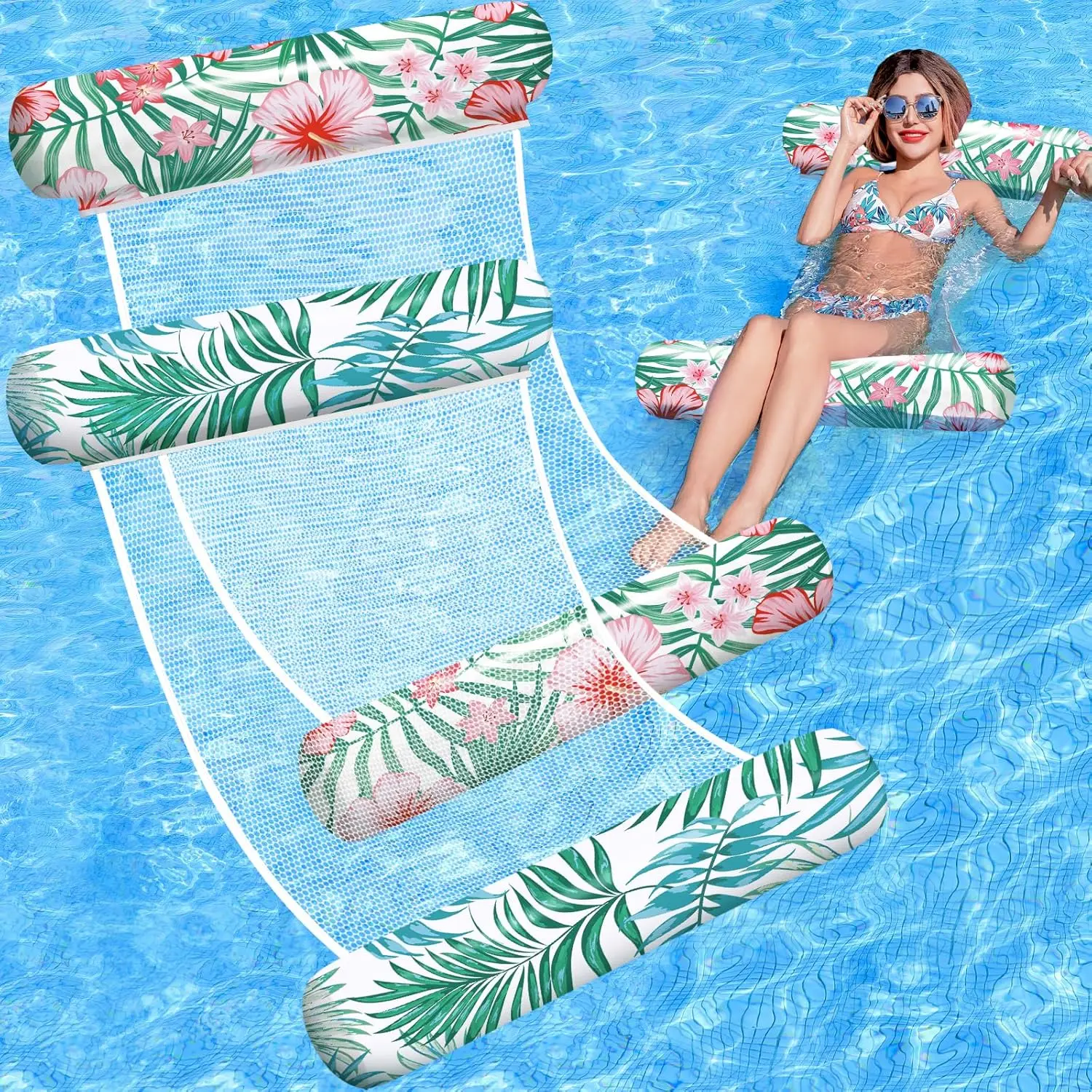 Pool Floats Adult, 2 Pack Inflatable Pool Floats, 4-in-1 Multi-Purpose Rafts Lounger Water Hammock for Swimming Pool, Thick PVC Pool Floaties for Adults Vacation
Pool Floats Adult, 2 Pack Inflatable Pool Floats, 4-in-1 Multi-Purpose Rafts Lounger Water Hammock for Swimming Pool, Thick PVC Pool Floaties for Adults Vacation
