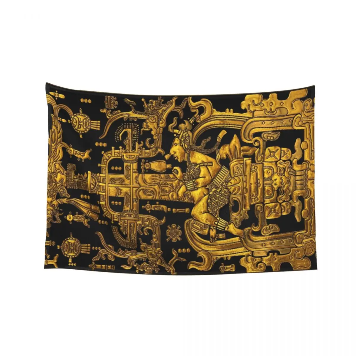 Lid of The Great Tomb of Pakal - Gold Palenque Astronaut over Black Tapestry Wall Deco Room Decoration Korean Style Tapestry
Lid of The Great Tomb of Pakal - Gold Palenque Astronaut over Black Tapestry Wall Deco Room Decoration Korean Style Tapestry
