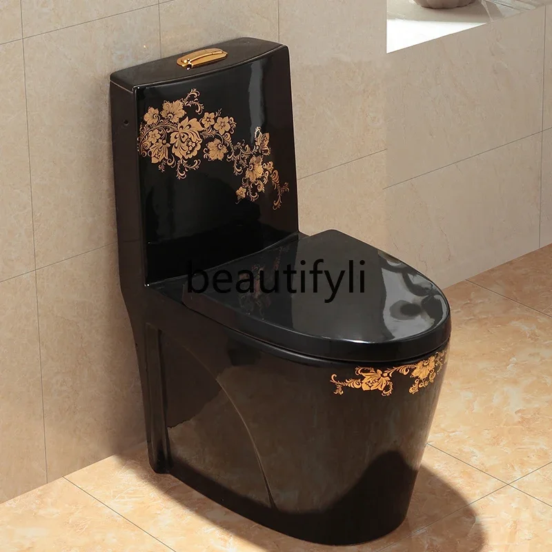Color retro super swirl toilet European gold toilet ceramic water-saving deodorant black toilet6239
Color retro super swirl toilet European gold toilet ceramic water-saving deodorant black toilet6239