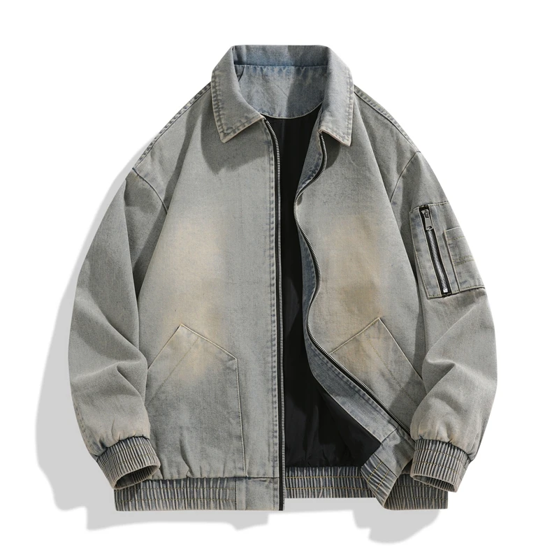 Spring Autumn Men Fashion Casual Denim Jacket Zip Lapel Motorcycle Biker Suit Male Loose Windbreaker Overcoat Retro Denim Coats
Spring Autumn Men Fashion Casual Denim Jacket Zip Lapel Motorcycle Biker Suit Male Loose Windbreaker Overcoat Retro Denim Coats