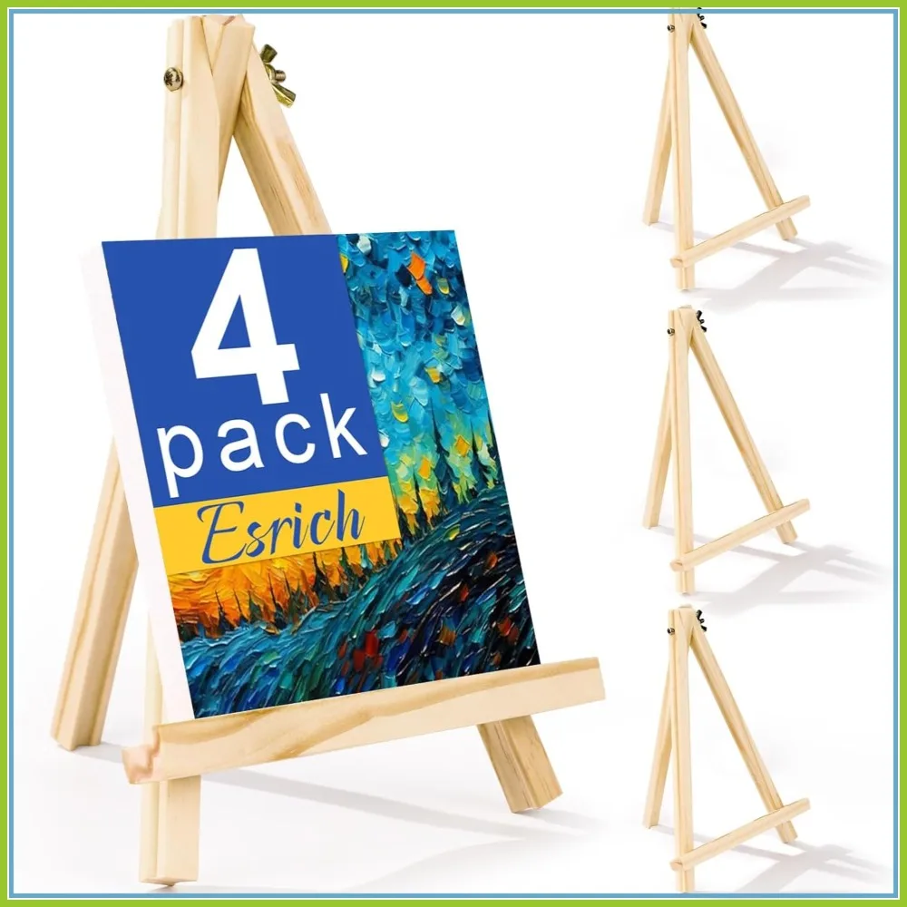 4 Pack 9 Inch Wood Easels, Mini Tripod Stands for Painting Canvases, Art & Crafts, Portable Tabletop Sign Holders
4 Pack 9 Inch Wood Easels, Mini Tripod Stands for Painting Canvases, Art & Crafts, Portable Tabletop Sign Holders