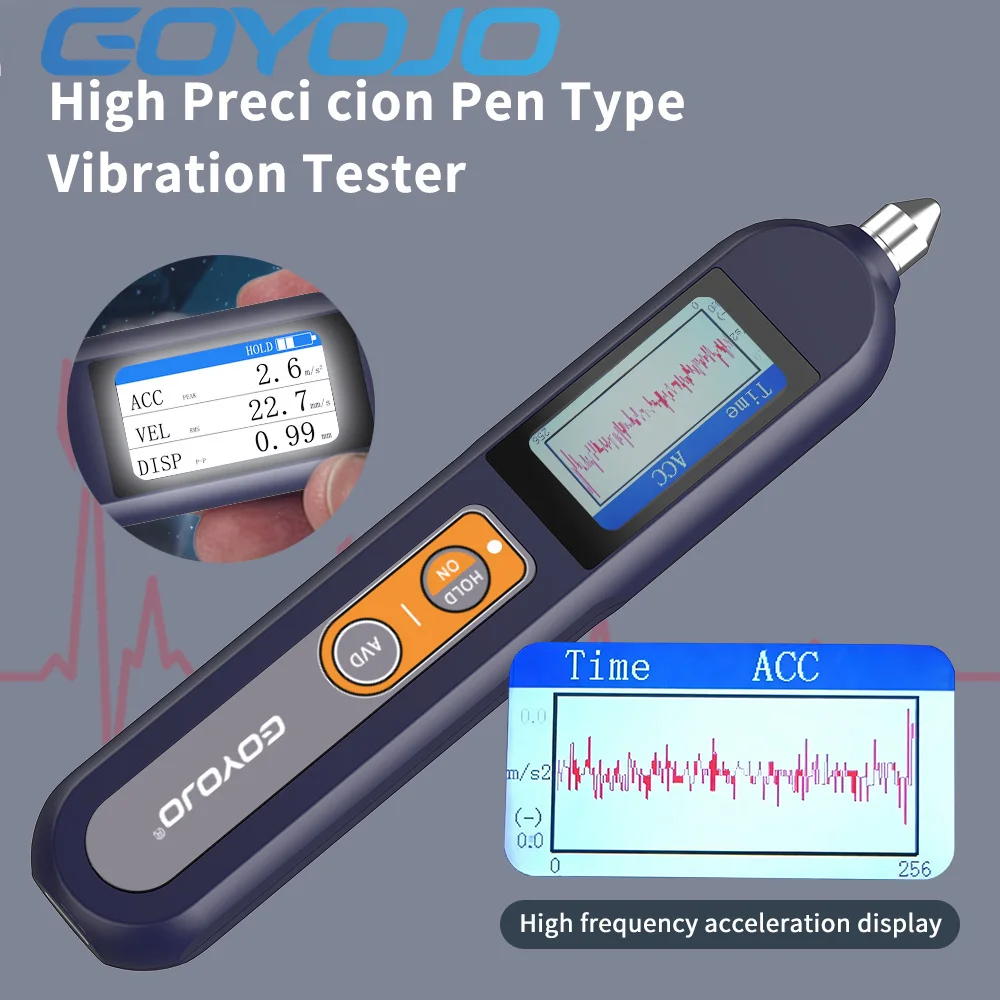 Pen Type Vibration Meter Measures PEAK/RMS/P-P Handheld Vibrometer with Waveform&Spectrum Display for Predictive Maintenance
Pen Type Vibration Meter Measures PEAK/RMS/P-P Handheld Vibrometer with Waveform&Spectrum Display for Predictive Maintenance