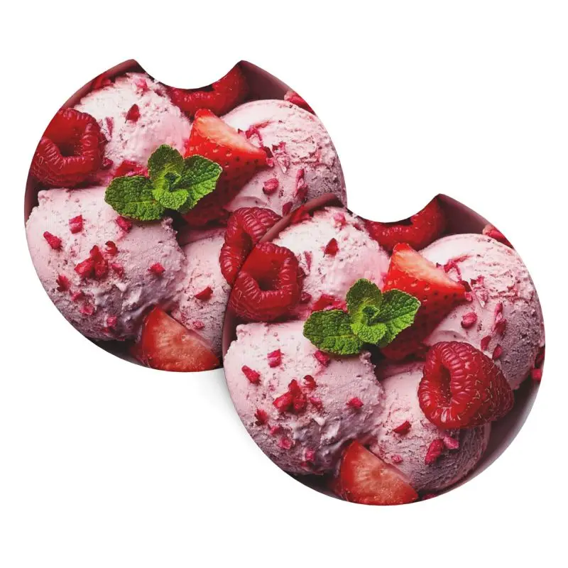 LAIWEIS Strawberry Raspberry Ice Cream Car Cup Holder Coaster 2.7 inches, rubber backing to prevent cup holder from scratches
LAIWEIS Strawberry Raspberry Ice Cream Car Cup Holder Coaster 2.7 inches, rubber backing to prevent cup holder from scratches