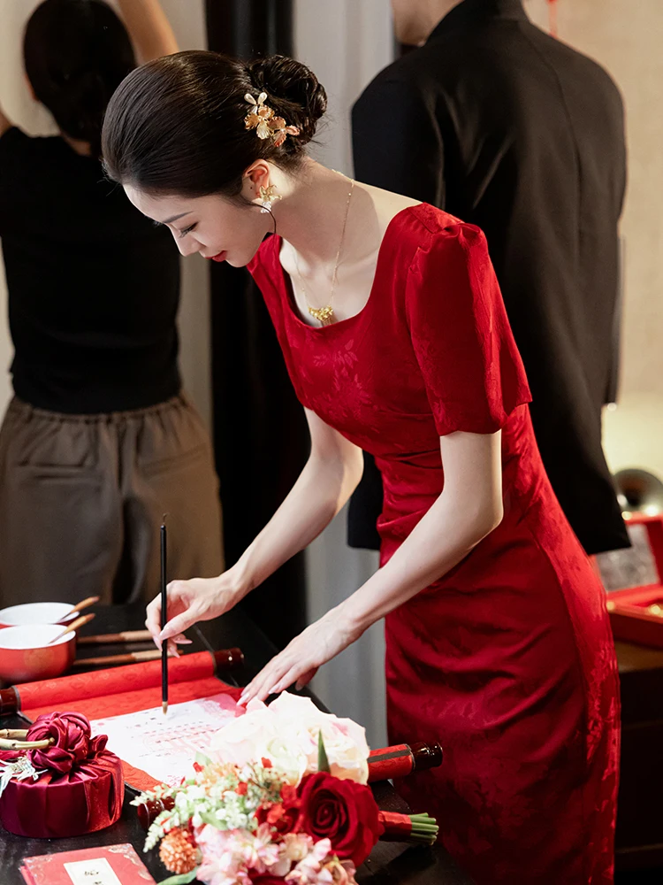 Red Wedding Dr Women's Satin Floor Length Evening Gown Korean Sle Zipper Slim Fit ort Sve Ceremony Dr
Red Wedding Dr Women's Satin Floor Length Evening Gown Korean Sle Zipper Slim Fit ort Sve Ceremony Dr