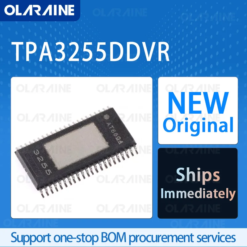 1/5/10Pcs TPA3255DDVR HTSSOP-44 original ic chip Audio amplifiers RoHS Output power 600 W Voltage -53.5 V
1/5/10Pcs TPA3255DDVR HTSSOP-44 original ic chip Audio amplifiers RoHS Output power 600 W Voltage -53.5 V