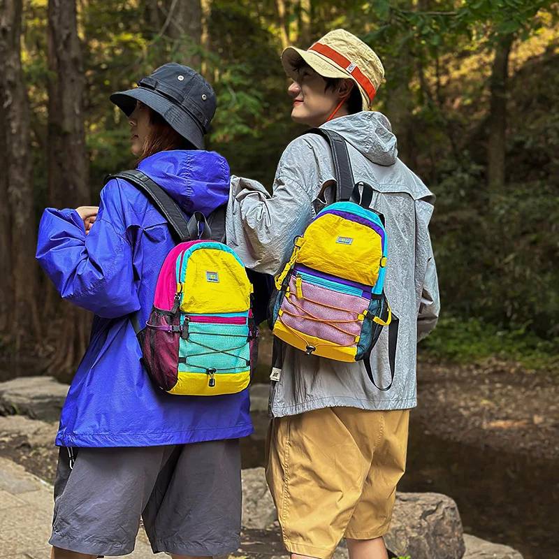 Contrast color cloth bag backpack women's large capacity light outdoor sports hiking light travel backpack
Contrast color cloth bag backpack women's large capacity light outdoor sports hiking light travel backpack