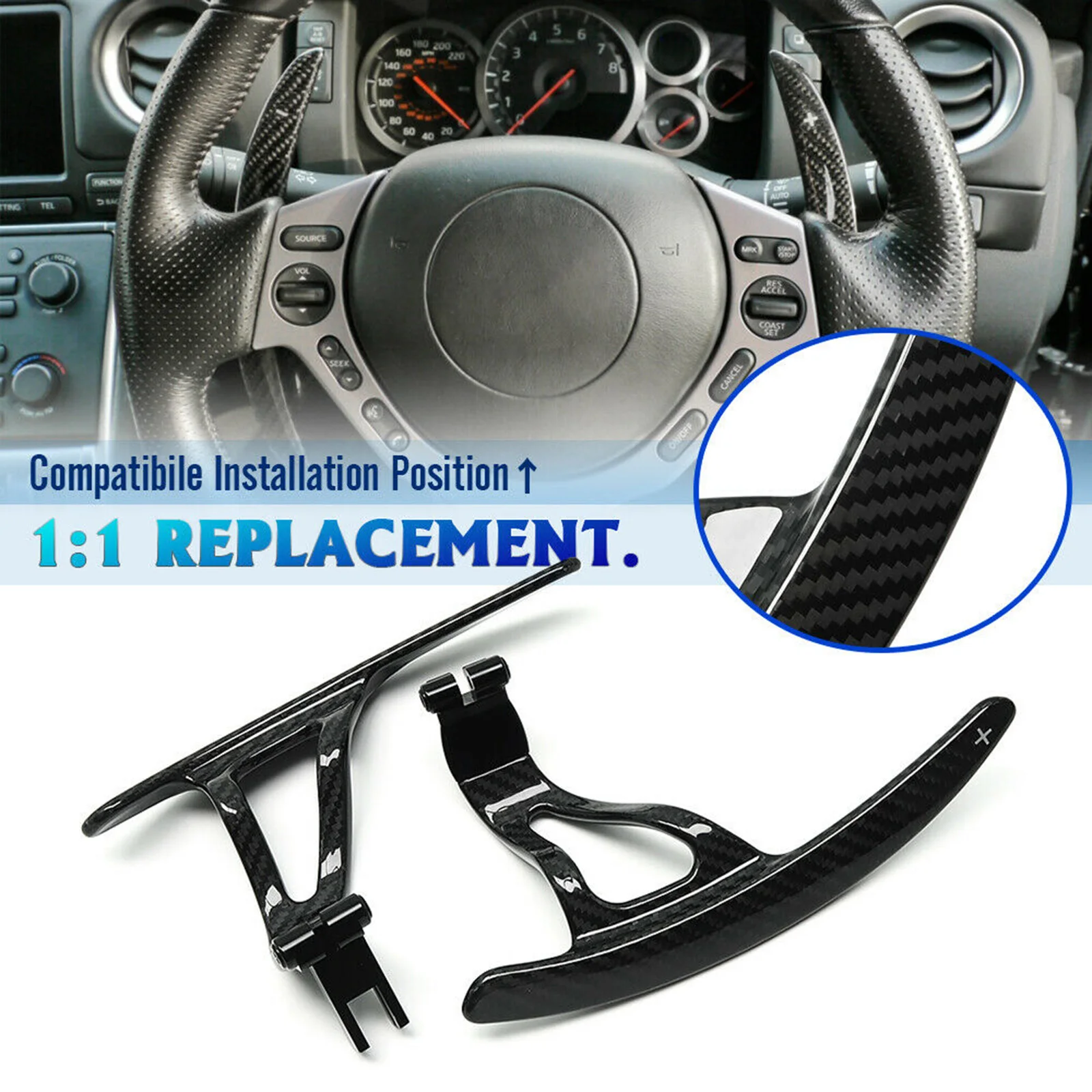 2pcs Car Carbon Steering Shift Paddle Shifter Extension Left Right For Nissan GT-R GTR R35 2008-2016
2pcs Car Carbon Steering Shift Paddle Shifter Extension Left Right For Nissan GT-R GTR R35 2008-2016