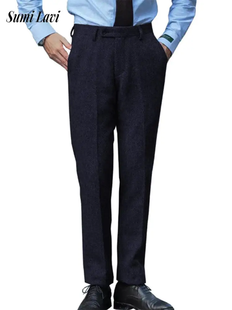 Business Office Male Suit Trousers 2025 Autumn Winter New Casual Solid Color Woolen Pants Vintage Men's Pleated Waist Trousers
Business Office Male Suit Trousers 2025 Autumn Winter New Casual Solid Color Woolen Pants Vintage Men's Pleated Waist Trousers