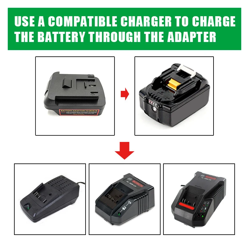 Battery Adapter Converter For Makita To For Bosch 18V Lithium Battery BL1830 BL1850 BAT622 BAT609 BAT618 Power Tool Accessories
Battery Adapter Converter For Makita To For Bosch 18V Lithium Battery BL1830 BL1850 BAT622 BAT609 BAT618 Power Tool Accessories