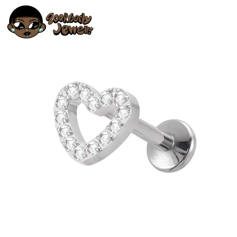 ASTM F136 Titanium Piercing 16G 18G CZ Heart Labret Earring Internally Threaded Cartilage Tragus Medusa Lip Monroe Body Jewelry
ASTM F136 Titanium Piercing 16G 18G CZ Heart Labret Earring Internally Threaded Cartilage Tragus Medusa Lip Monroe Body Jewelry