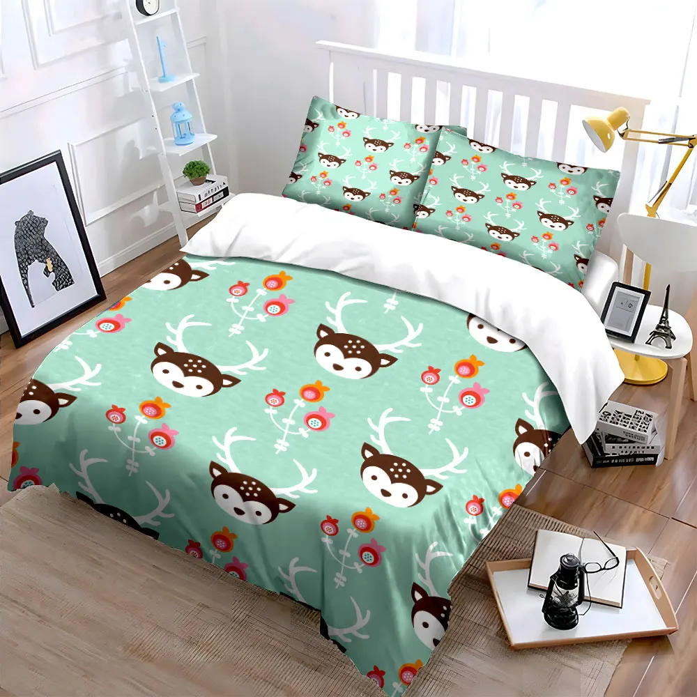 Cartoon deer pomegranate pattern Bedding Set for Kids Luxury Gift 3pcs Digital Print Comforter Set Soft Comfortable Breathable
Cartoon deer pomegranate pattern Bedding Set for Kids Luxury Gift 3pcs Digital Print Comforter Set Soft Comfortable Breathable
