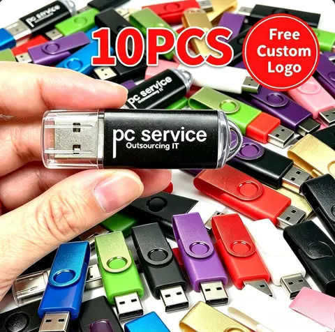 Lot de 10 clés USB avec logo personnalisé gratuit, 8 Go, 4 Go, 2 Go, 1 Go, 16 Go, 32 Go, 128 Mo, 256 Mo, 512 Mo, disque flash, disque mémoire
