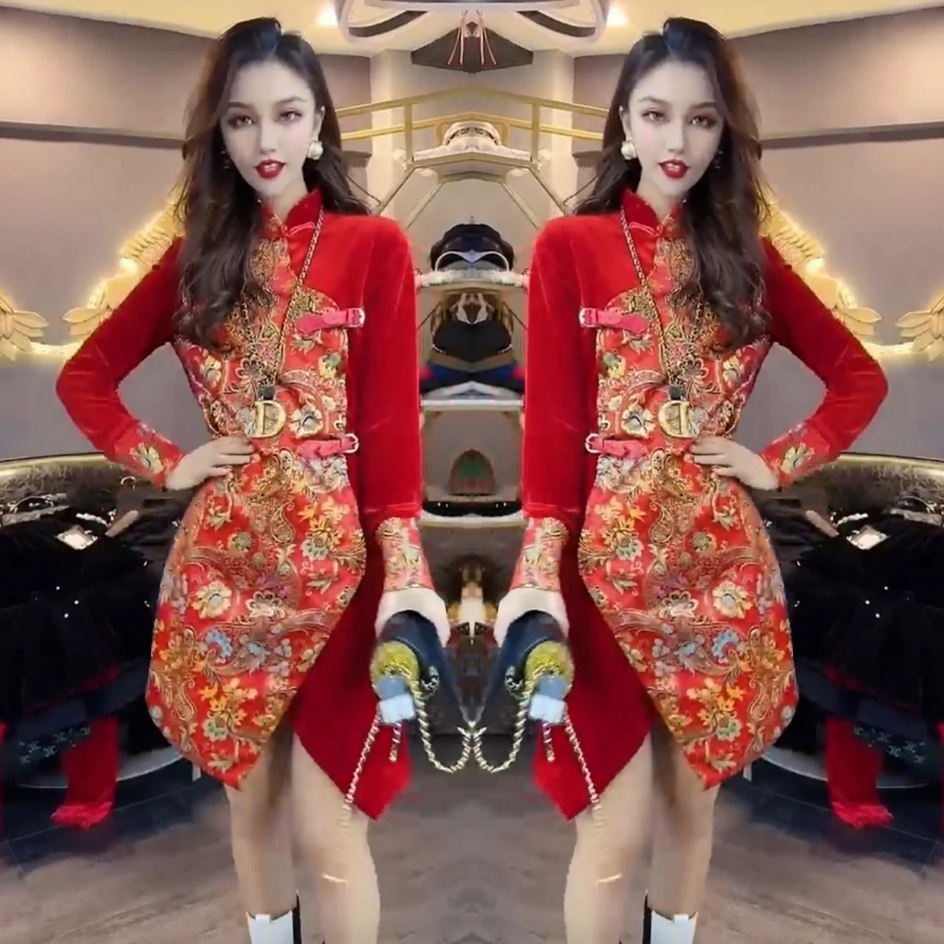 Элегантное бархатное облегающее платье миди для женщин, модное праздничное платье на Китайский Новый год, юбка средней длины
Элегантное бархатное облегающее платье миди для женщин, модное праздничное платье на Китайский Новый год, юбка средней длины