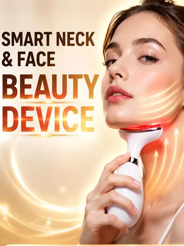 Face & Neck Beauty Device EMS Massager LED Light Care Electric Facial Massage Tool for Home Skin Care Routine