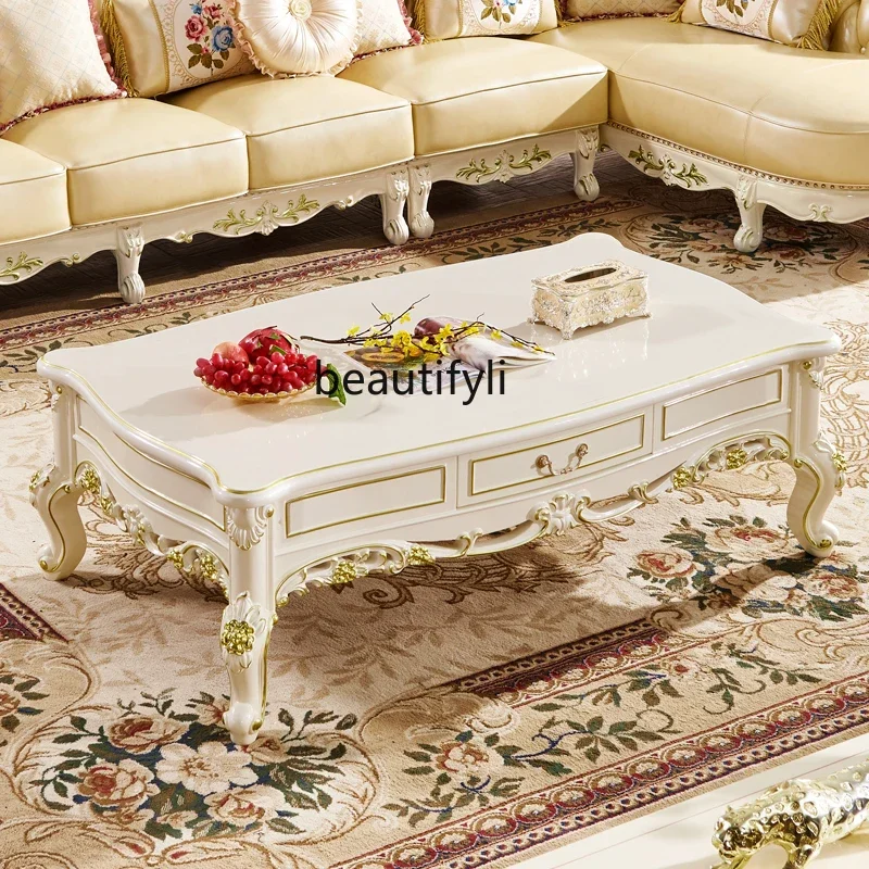a26 European marble coffee table French full solid wood carving flower 1.5 meters high foot coffee table living room
a26 European marble coffee table French full solid wood carving flower 1.5 meters high foot coffee table living room