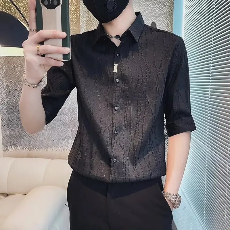 Premium White Men's Summer Thin Ice Silk irt Trendy Haome Pure Color ort Sve Loose Fit Youthful Faionable Top
Premium White Men's Summer Thin Ice Silk irt Trendy Haome Pure Color ort Sve Loose Fit Youthful Faionable Top
