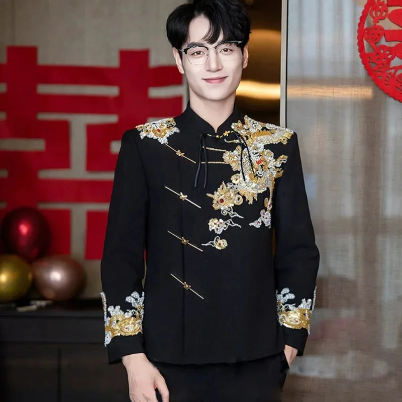 NewSpring And Autumn Chinese Style Tang Costume Dragon Embroidery Men's Youth Standing Collar Pan Buckle Printed Hanfu Coat2025
NewSpring And Autumn Chinese Style Tang Costume Dragon Embroidery Men's Youth Standing Collar Pan Buckle Printed Hanfu Coat2025