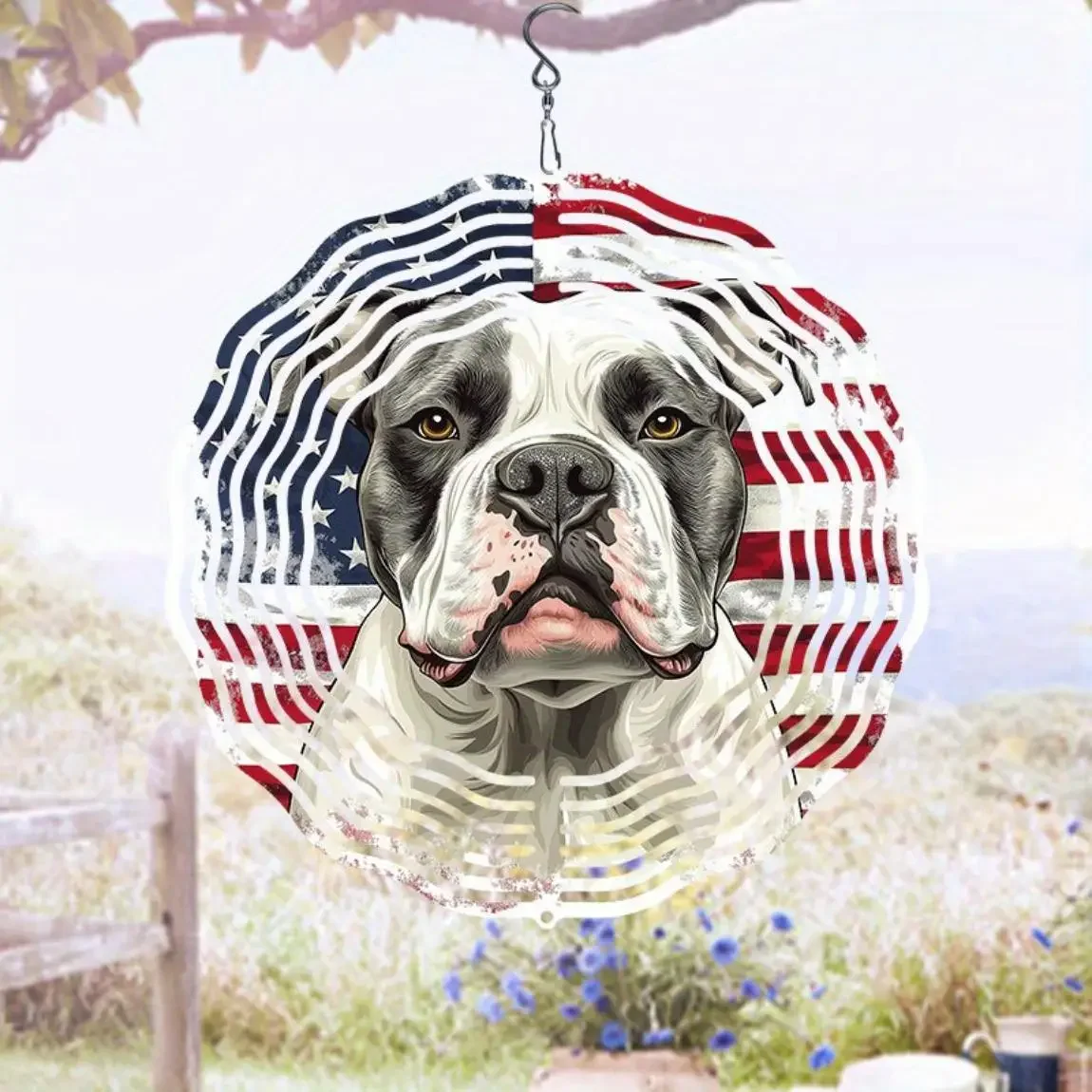 Patriotic Metal Wind Chime American Flag Bulldog Design Dual Direction Rotating Garden Decor No Power Needed Easy To Install
Patriotic Metal Wind Chime American Flag Bulldog Design Dual Direction Rotating Garden Decor No Power Needed Easy To Install