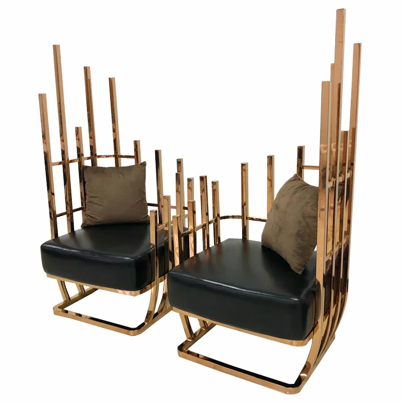 A Creative Design Gold Stainless Steel Sofa Chair PU Leather Upholstered Seat Armchair Gold Metal square Tubes Leisure Chair
A Creative Design Gold Stainless Steel Sofa Chair PU Leather Upholstered Seat Armchair Gold Metal square Tubes Leisure Chair