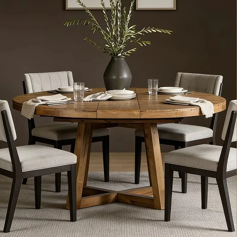 &c Round Extendable Dining Table in Solid Wood X Shaped Trestle Base with Natural Grain and Warm Finish Mesa De Comedor
&c Round Extendable Dining Table in Solid Wood X Shaped Trestle Base with Natural Grain and Warm Finish Mesa De Comedor