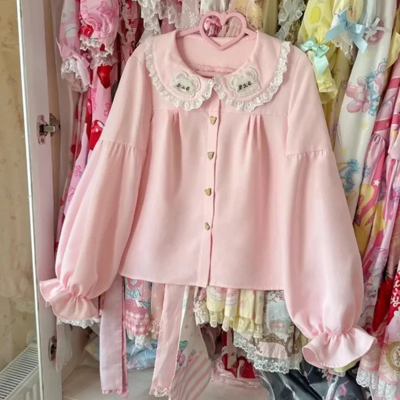 Y2K Bear Little Biscuit Top Shirt Girl Sweet Lolita Cream Bubble Sleeves Milk Yellow Long Sleeves Soft Shirt Button Cardigan New
Y2K Bear Little Biscuit Top Shirt Girl Sweet Lolita Cream Bubble Sleeves Milk Yellow Long Sleeves Soft Shirt Button Cardigan New
