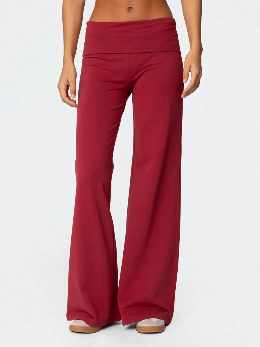 Womens Flared Leggings Fold Over Waist Wide Leg Lounge Pants
Womens Flared Leggings Fold Over Waist Wide Leg Lounge Pants