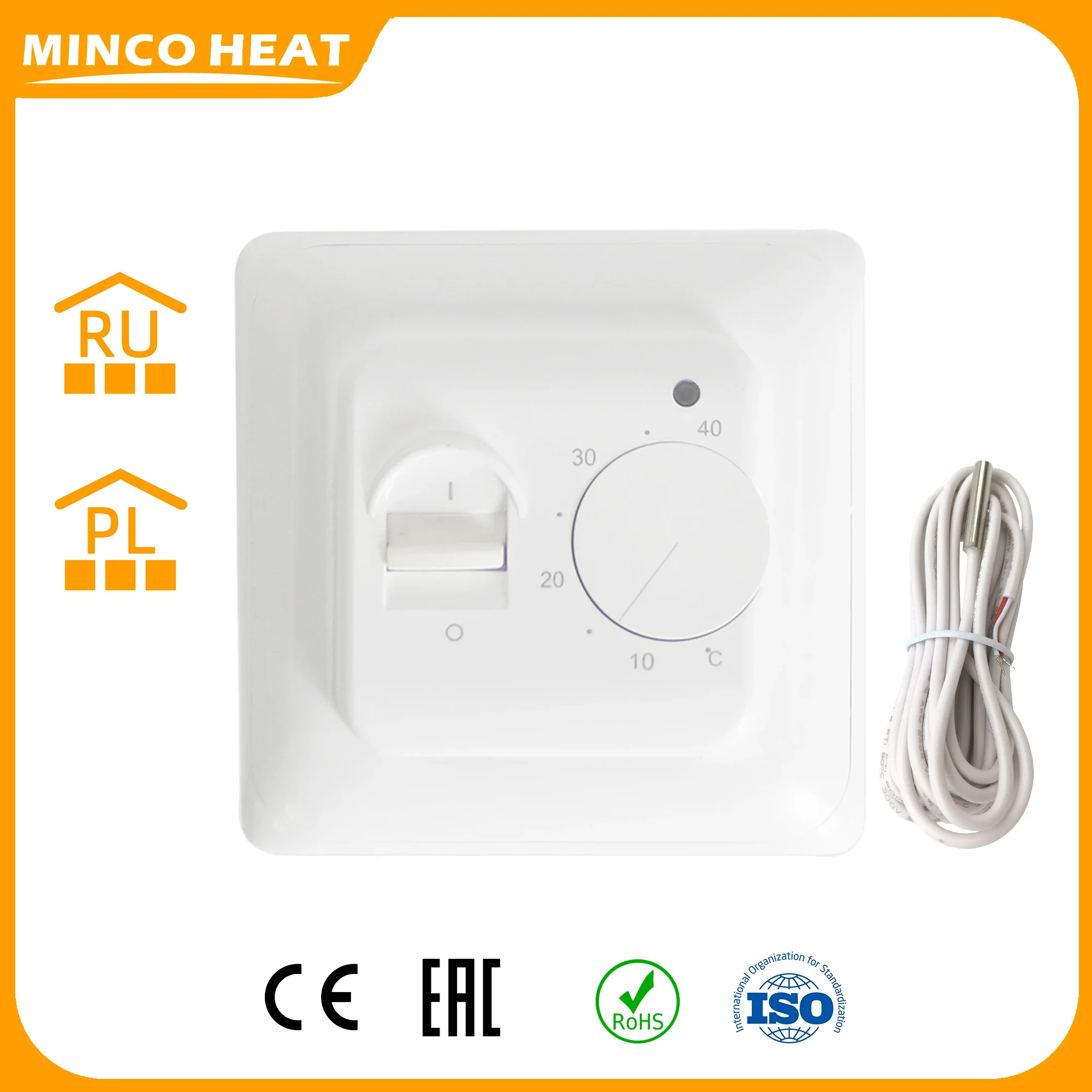 Manual Electric Thermostat Floor Heating Warm Floor 220V 16A Temperature Controller 5~40C
Manual Electric Thermostat Floor Heating Warm Floor 220V 16A Temperature Controller 5~40C