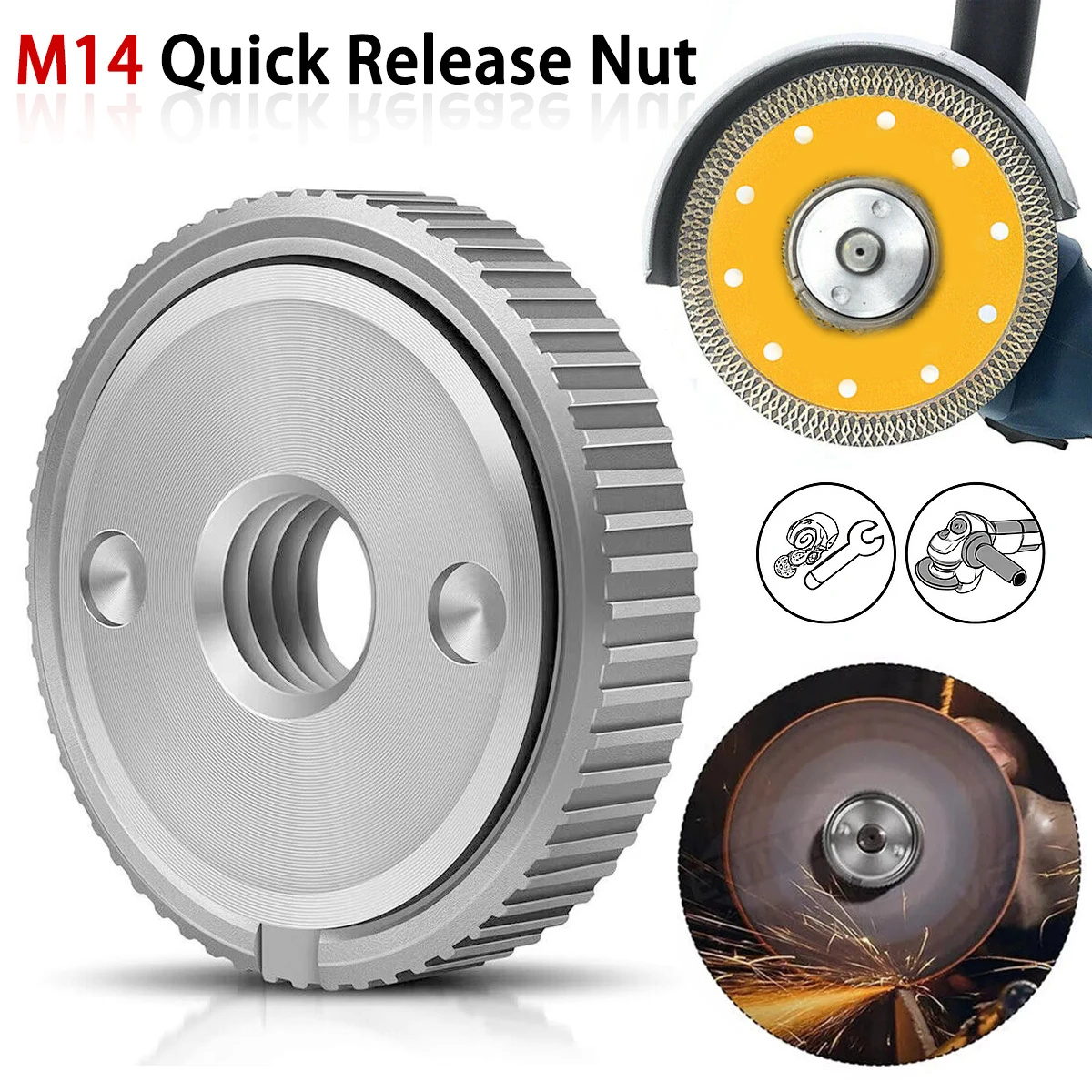 1Pc M14 Grinder Nut Quick Release Angle Grinder Flange Nut Grinder Locking Nut for Angle Grinder Replacement Parts 
1Pc M14 Grinder Nut Quick Release Angle Grinder Flange Nut Grinder Locking Nut for Angle Grinder Replacement Parts