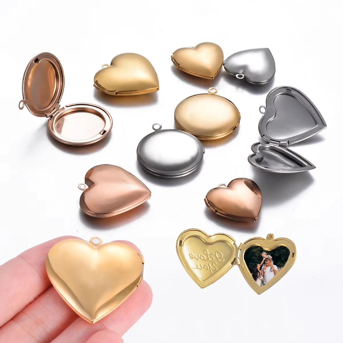 10Pcs Heart Round Stainless Steel Photo Frame Pendant for DIY Necklace Jewelry Making Accessories Gift
10Pcs Heart Round Stainless Steel Photo Frame Pendant for DIY Necklace Jewelry Making Accessories Gift