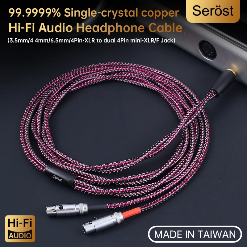 Serost Hifi Audio Headphones Upgrade Cable Dual Mini 4Pin XLR Female Connectors Choice of 3.5mm 4.4mm 6.5mm 4Pin XLR Male Plug
Serost Hifi Audio Headphones Upgrade Cable Dual Mini 4Pin XLR Female Connectors Choice of 3.5mm 4.4mm 6.5mm 4Pin XLR Male Plug