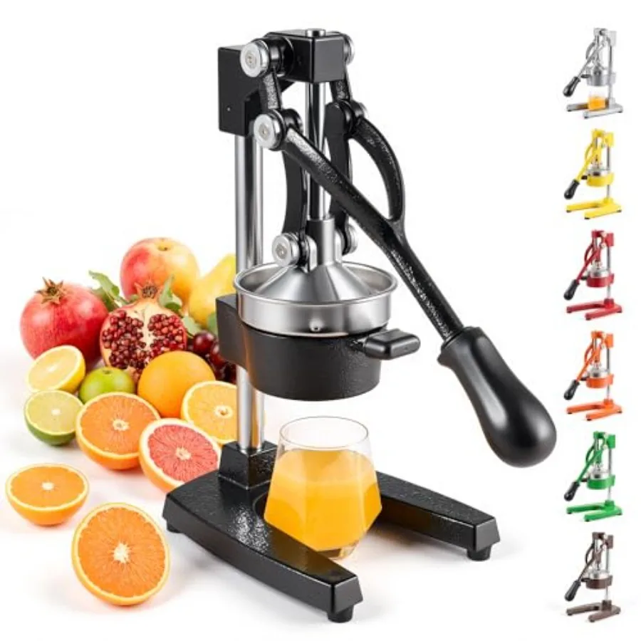 Commercial use cast iron citrus juicer in black: heavy-duty manual orange lemon pomegranate juice extractor with removable stra
Commercial use cast iron citrus juicer in black: heavy-duty manual orange lemon pomegranate juice extractor with removable stra