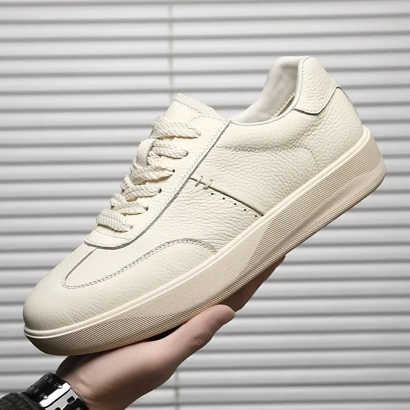 Men Genuine Leather Casual Shoes Simple Designer Skate Shoes Young Man Lace-up Sneaker
Men Genuine Leather Casual Shoes Simple Designer Skate Shoes Young Man Lace-up Sneaker