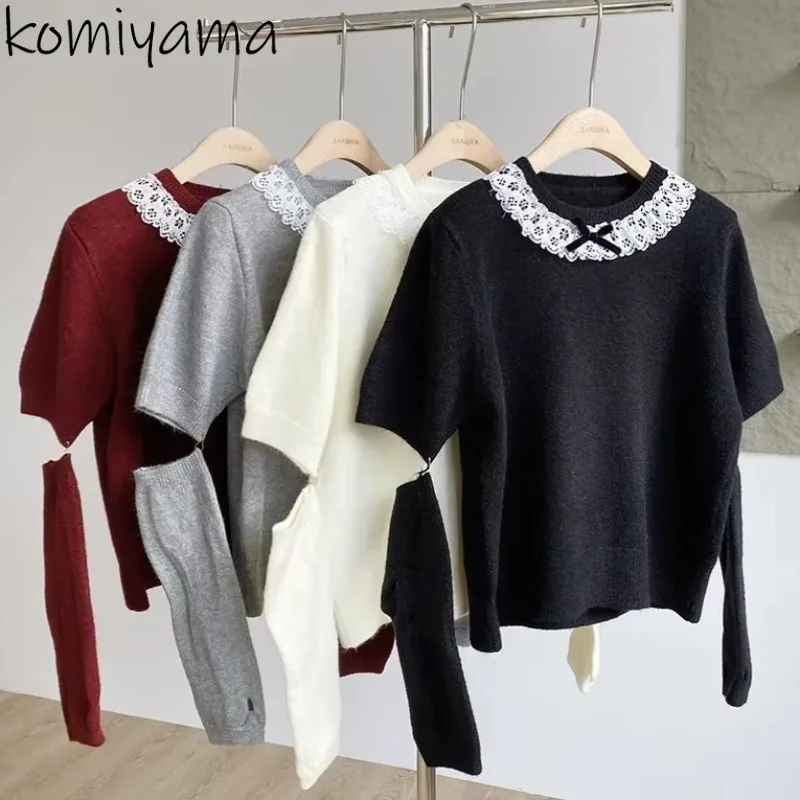 Round Neck Lace Bow Outerwears Spicy Girl Knitted Sweater Long Sleeve Ropa Mujer 2025 New Pullovers Hit Color Pull Femmes
Round Neck Lace Bow Outerwears Spicy Girl Knitted Sweater Long Sleeve Ropa Mujer 2025 New Pullovers Hit Color Pull Femmes