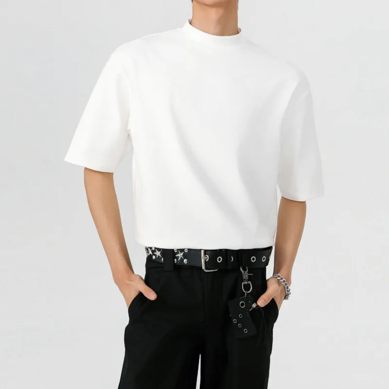 Summer Cotton Short Sleeved T-shirt Men Black White Casual T Shirt Men Streetwear Korean Stand Up Collar T Shirt Mens Top 4XL
Summer Cotton Short Sleeved T-shirt Men Black White Casual T Shirt Men Streetwear Korean Stand Up Collar T Shirt Mens Top 4XL