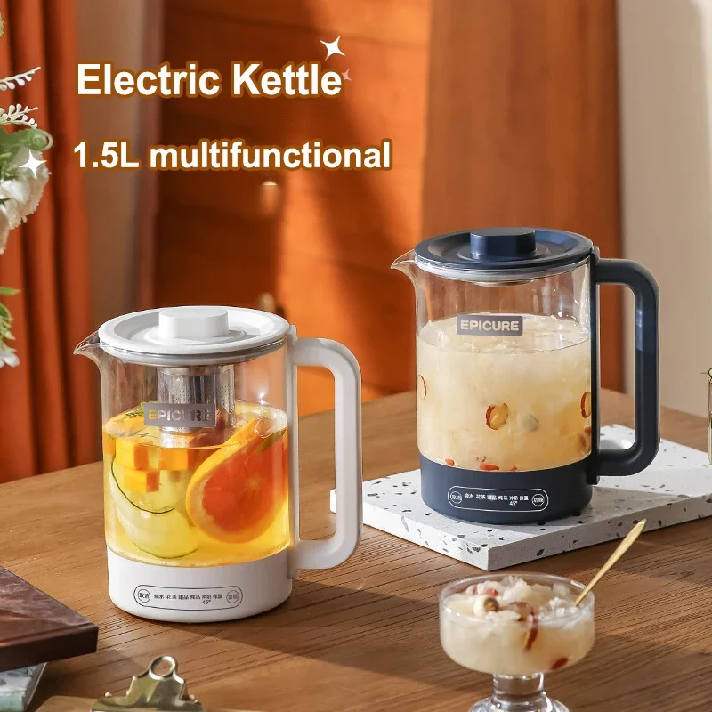 650W Household Multifunctional Electric Kettle 1.5L Glass Health Kettle Fully Automatic Transparent Tea Maker with Filter
650W Household Multifunctional Electric Kettle 1.5L Glass Health Kettle Fully Automatic Transparent Tea Maker with Filter