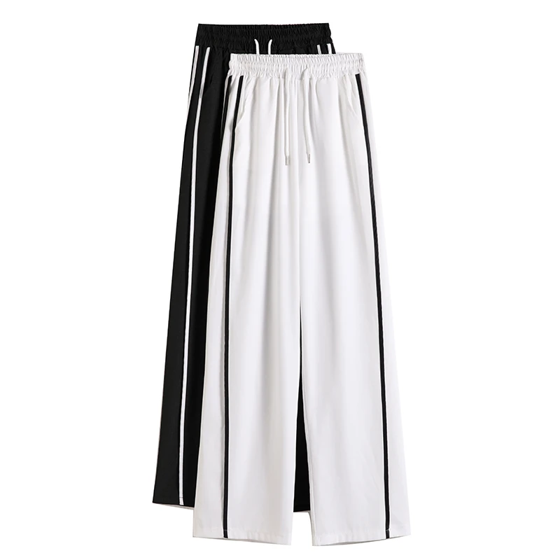 Black Casual Pants Women 2023 New Summer Thin Breathable Quick Drying Loose Fitting Sports Pants With Elastic Waist Stripe Pants
Black Casual Pants Women 2023 New Summer Thin Breathable Quick Drying Loose Fitting Sports Pants With Elastic Waist Stripe Pants