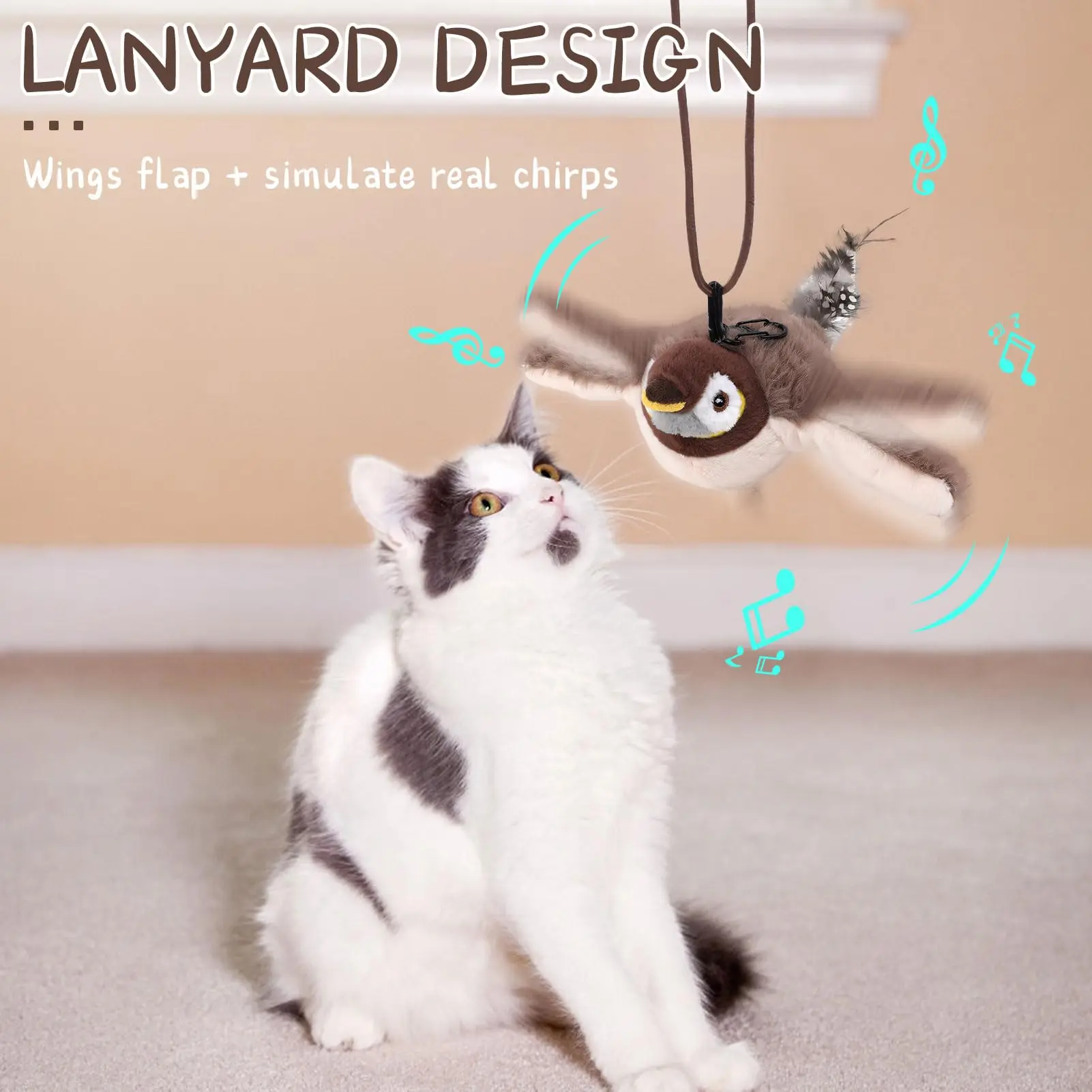 Interactive Cat Toys Rechargeable Electric Flapping Wings Bird Cat Toy Sound Chirping Bird Catnip Touch Activated Plush Toy
Interactive Cat Toys Rechargeable Electric Flapping Wings Bird Cat Toy Sound Chirping Bird Catnip Touch Activated Plush Toy